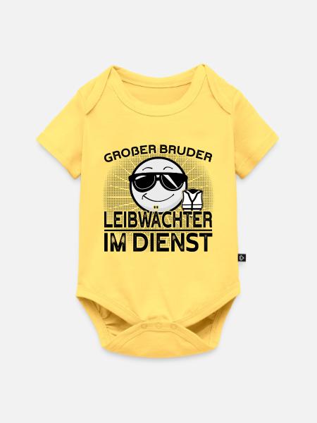 Großer Bruder Leibwächter im Dienst - Baby Premium Kurzarmbody - Pastellgelb