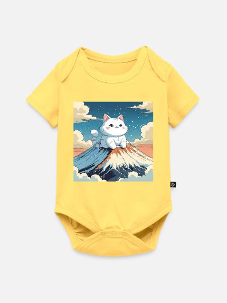 Fuji Kitten - Baby Premium Kurzarmbody - Pastellgelb