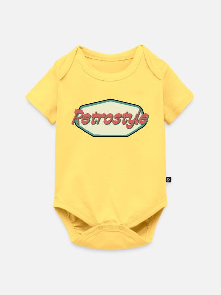 Retrostil - Baby Premium Kurzarmbody - Pastellgelb