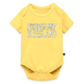 PEACE WITH RUSSIA - Baby Premium short-sleeve bodysuit - sky yellow - Front