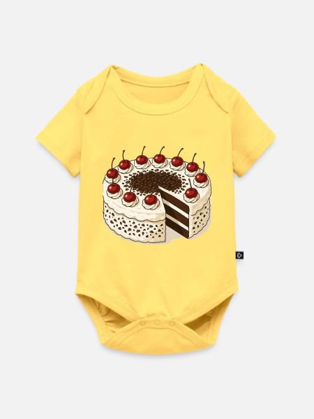 Schwarzwälder Kirschtorte - Baby Premium Kurzarmbody - Pastellgelb