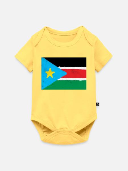 Flagge des Südsudan - Baby Premium Kurzarmbody - Pastellgelb