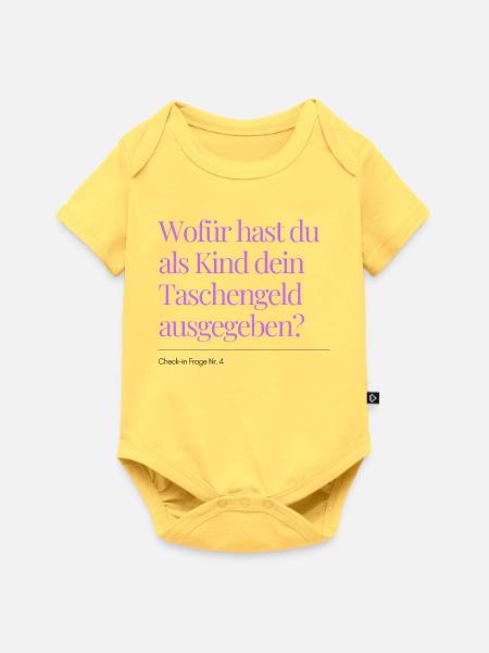 Check-in Frage Nr. 4 - Baby Premium Kurzarmbody - Pastellgelb