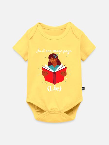 Verloren in einem Buch - Baby Premium Kurzarmbody - Pastellgelb