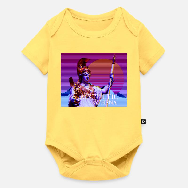 Déesse stylisée abstraite Athéna - Body à manches courtes Premium Bébé - jaune pastel