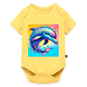 dauphin - Body à manches courtes Premium Bébé - jaune pastel - Devant