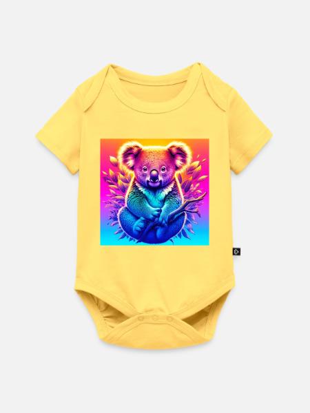 Koala - Baby Premium Kurzarmbody - Pastellgelb