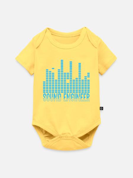 Das Wave-Design des Toningenieurs - Baby Premium Kurzarmbody - Pastellgelb