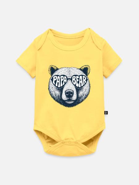 Ours Papa - Baby Premium Kurzarmbody - Pastellgelb