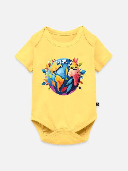 Erde - Baby Premium Kurzarmbody - Pastellgelb
