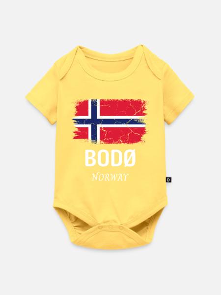 BODØ - Baby Premium Kurzarmbody - Pastellgelb