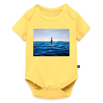 Lighthouse over Calm Blue Adriatic Sea Croatia - Baby Premium short-sleeve bodysuit - sky yellow - Front