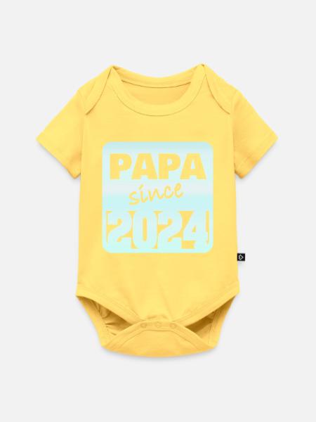 Dad 2024 - Baby Premium Kurzarmbody - Pastellgelb