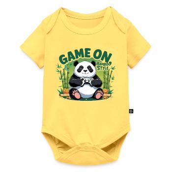 Panda Game Friend Bamboo Style - Baby Premium short-sleeve bodysuit - sky yellow - Front