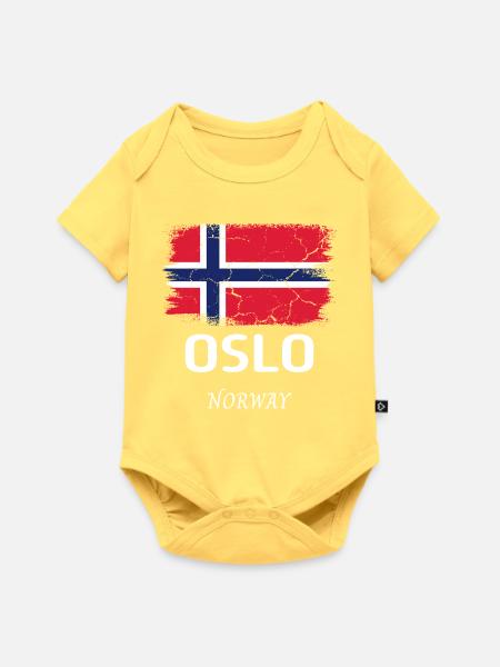 Oslo - Baby Premium Kurzarmbody - Pastellgelb