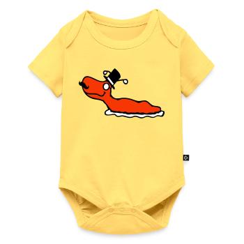 Mr Snail Sir Cylinder Monocle Rich Wealthy - Baby Premium short-sleeve bodysuit - sky yellow - Front