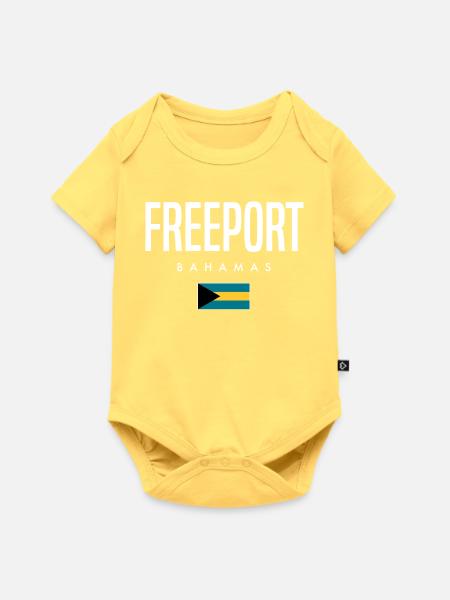 Freeport Bahamas - Baby Premium Kurzarmbody - Pastellgelb