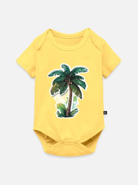 Palme - Baby Premium Kurzarmbody - Pastellgelb