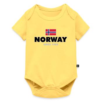 Norway - Norge - Norway - Flag - Scandinavia - Baby Premium short-sleeve bodysuit - sky yellow - Front