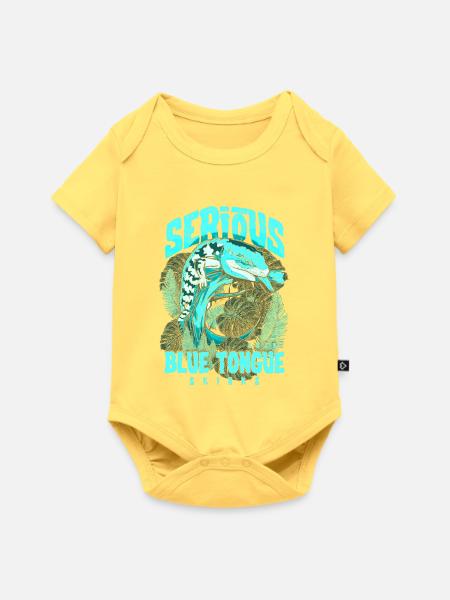 Ernsthaft über Blauzungenskinke Reptilienhalter - Baby Premium Kurzarmbody - Pastellgelb