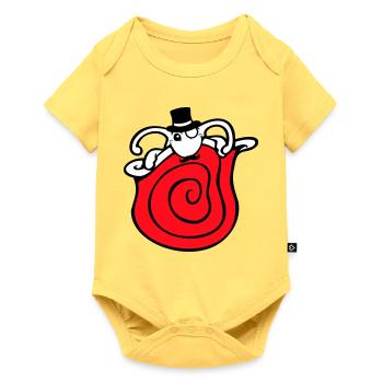 Mr Snail Sir Cylinder Monocle Rich Wealthy - Baby Premium short-sleeve bodysuit - sky yellow - Front