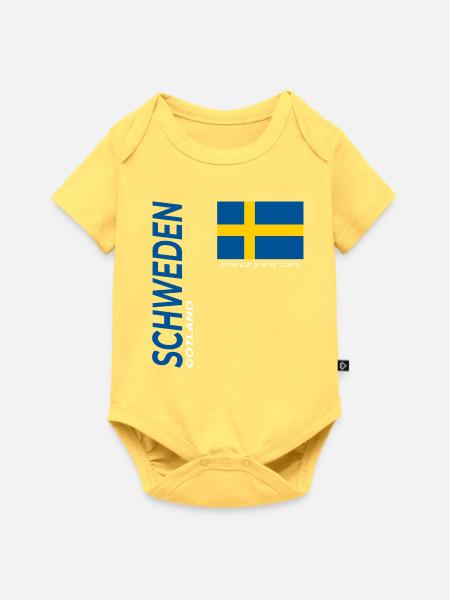 Gotland - Baby Premium Kurzarmbody - Pastellgelb