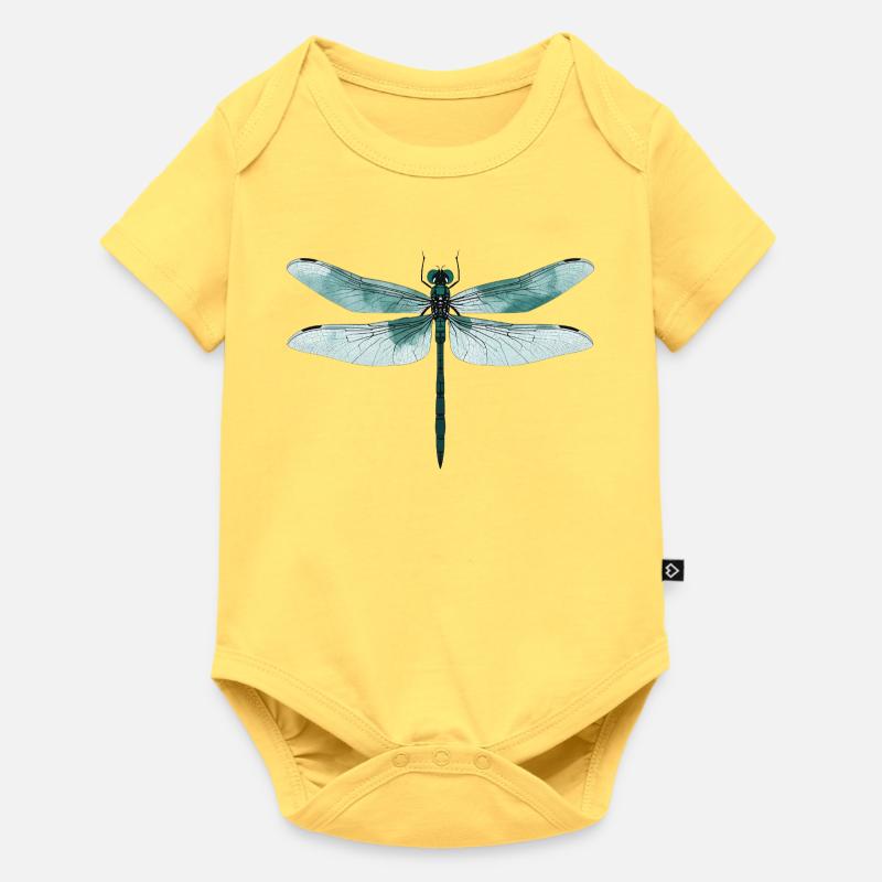 Libellule. Dragonfly - dragon-fly - libellule - Body à manches courtes Premium Bébé - jaune pastel