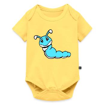 Caterpillar sweet sweet little smiles friendly happy - Baby Premium short-sleeve bodysuit - sky yellow - Front