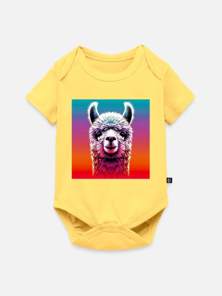 Alpaka - Baby Premium Kurzarmbody - Pastellgelb