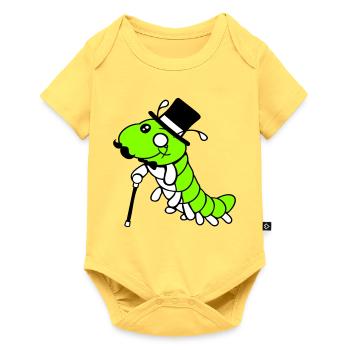 Caterpillar Sir Lord Rich Monocle Glasses Top Hat - Baby Premium short-sleeve bodysuit - sky yellow - Front