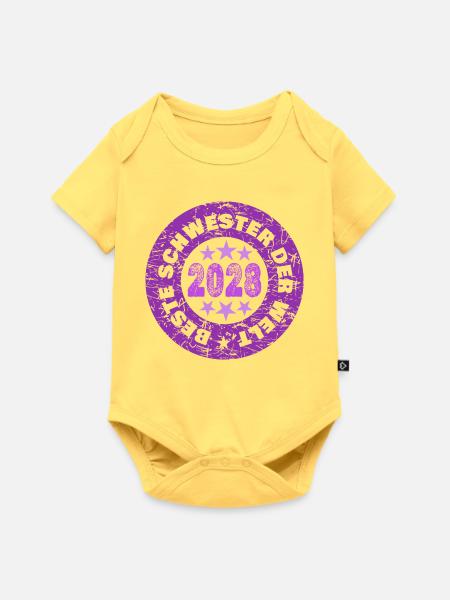 2028 - Baby Premium Kurzarmbody - Pastellgelb
