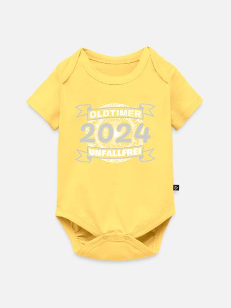Oldtimer 2024 - Baby Premium Kurzarmbody - Pastellgelb