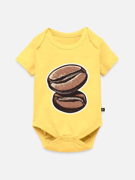 Kaffee - Baby Premium Kurzarmbody - Pastellgelb