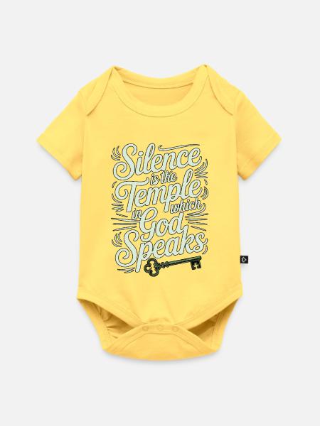 Silence – God Speaks Design - Baby Premium Kurzarmbody - Pastellgelb