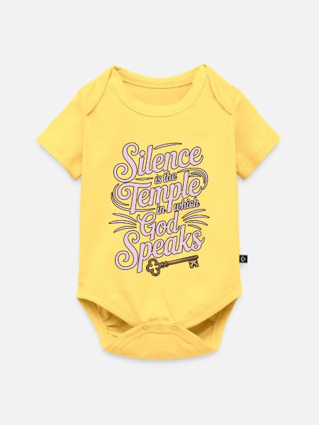 Silence – God Speaks Design - Baby Premium Kurzarmbody - Pastellgelb