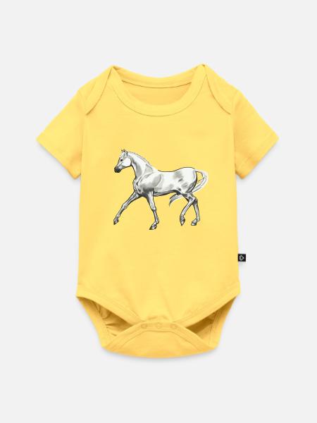 Trabender_Araberhengst - Baby Premium Kurzarmbody - Pastellgelb