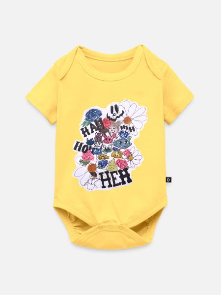 13 BD - Baby Premium Kurzarmbody - Pastellgelb