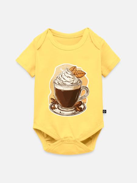 Kaffee - Baby Premium Kurzarmbody - Pastellgelb