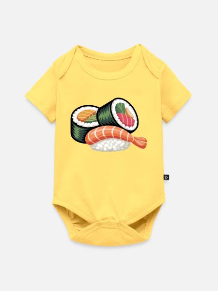 Einfache Sushi-Rolle - Baby Premium Kurzarmbody - Pastellgelb