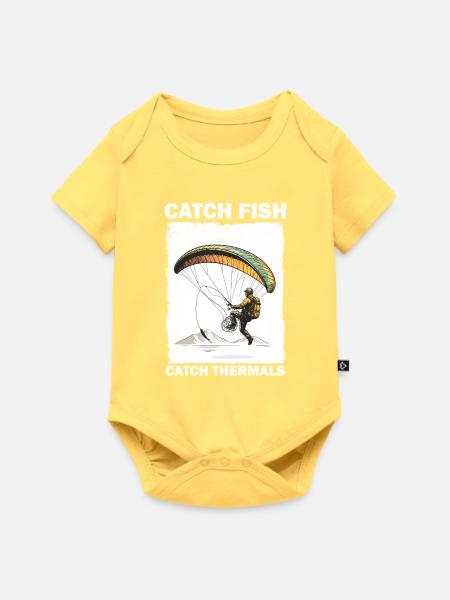 Fischfang mit Paraglider und Thermals - Baby Premium Kurzarmbody - Pastellgelb