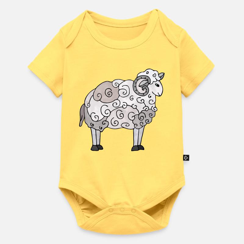bélier - Body à manches courtes Premium Bébé - jaune pastel