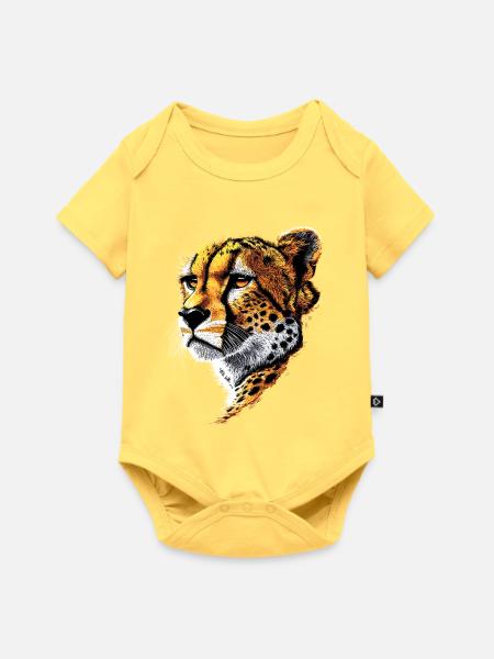 Gepard Cheetah Raubkatze Katzen Liebhaber Geparden - Baby Premium Kurzarmbody - Pastellgelb