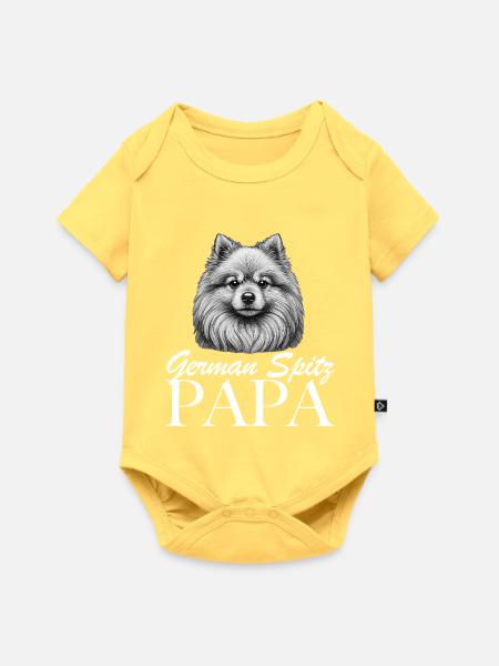 Deutsche Spitze Papa - Baby Premium Kurzarmbody - Pastellgelb