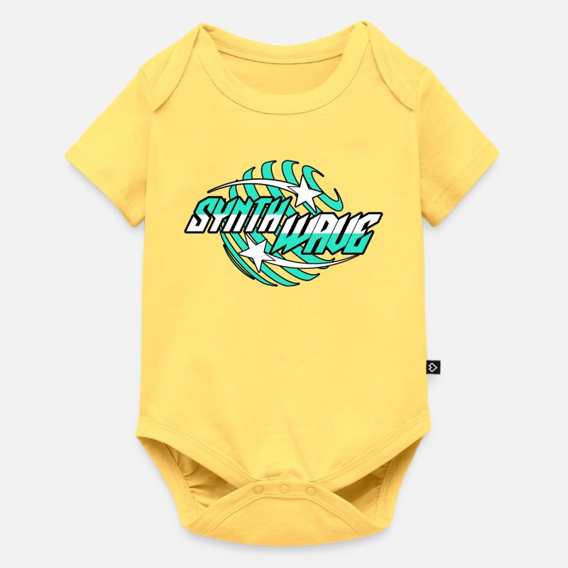 Synthétiseur Synth Wave - Body à manches courtes Premium Bébé - jaune pastel