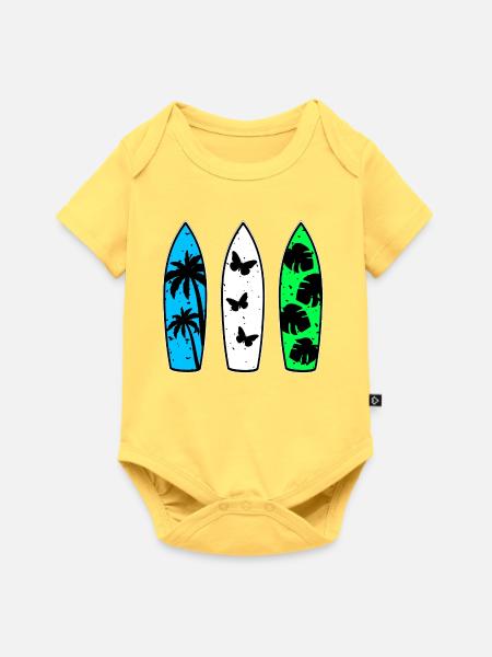 Surfboards - Baby Premium Kurzarmbody - Pastellgelb