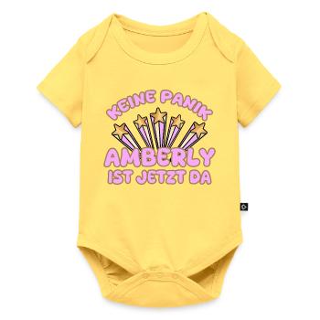 Amberly comme nom de femme - Body à manches courtes Premium Bébé - jaune pastel - Devant