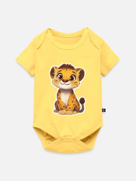 Löwe - Baby Premium Kurzarmbody - Pastellgelb
