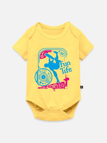 Skate von Helfspawn - Baby Premium Kurzarmbody - Pastellgelb