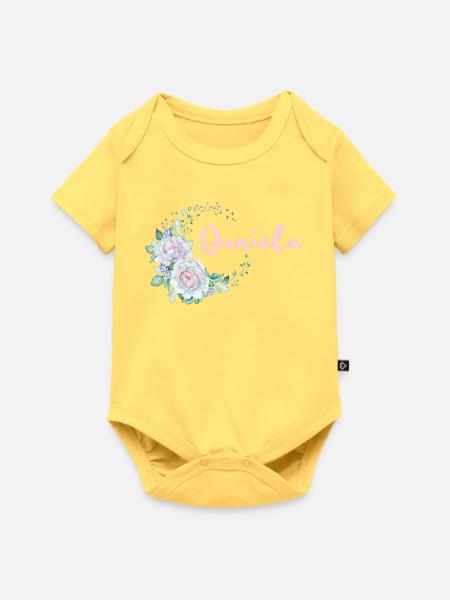 Für Daniela - Baby Premium Kurzarmbody - Pastellgelb