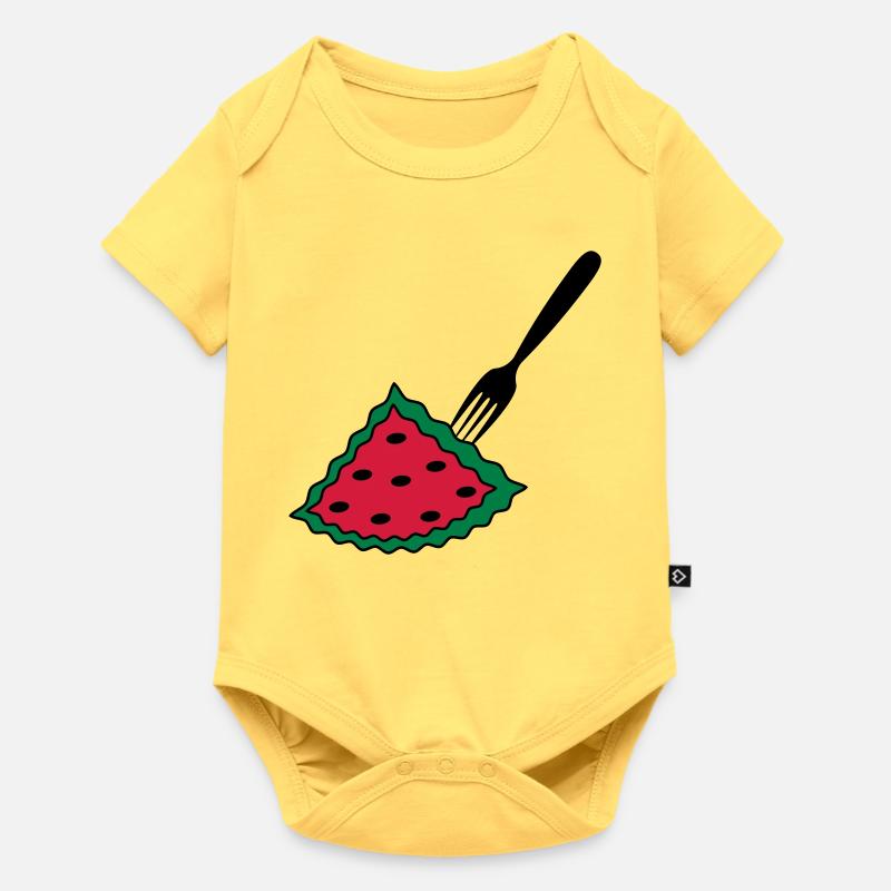 Melon with fork - Baby Premium short-sleeve bodysuit - sky yellow